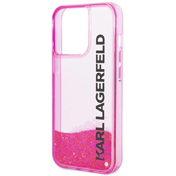 ETUI Karl Lagerfeld iPhone 14 Pro 6,1" różowy/pink hardcase Liquid Glitter Elong