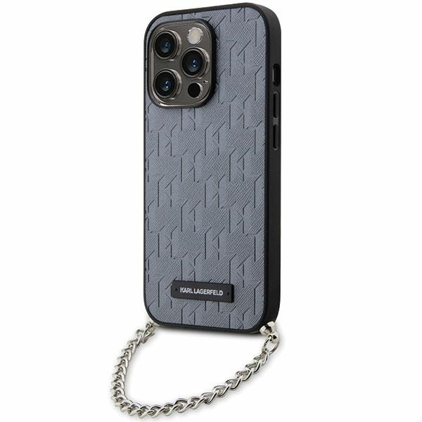 Etui Karl Lagerfeld KLHCP14XSACKLHPG iPhone 14 Pro Max 6.7" srebrny/silver hardcase Saffiano Monogram Chain Case