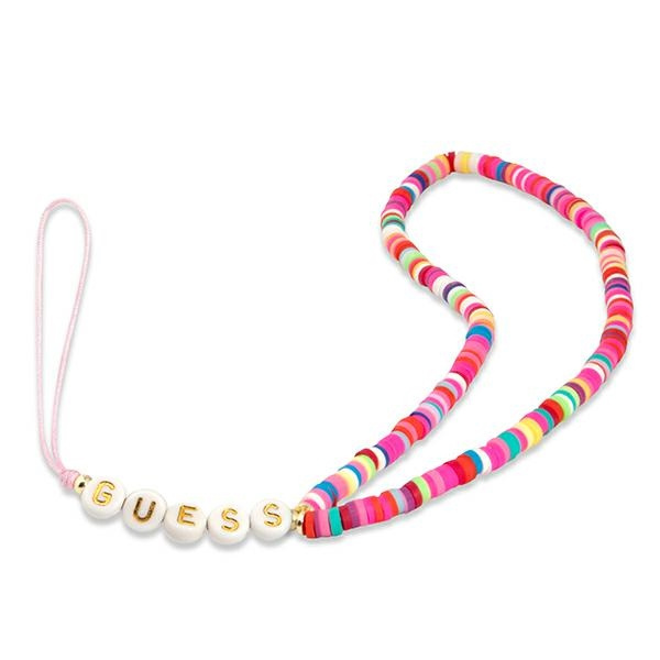 Zawieszka GUESS Phone Strap Heishi Beads Wielokolorowy Różowy