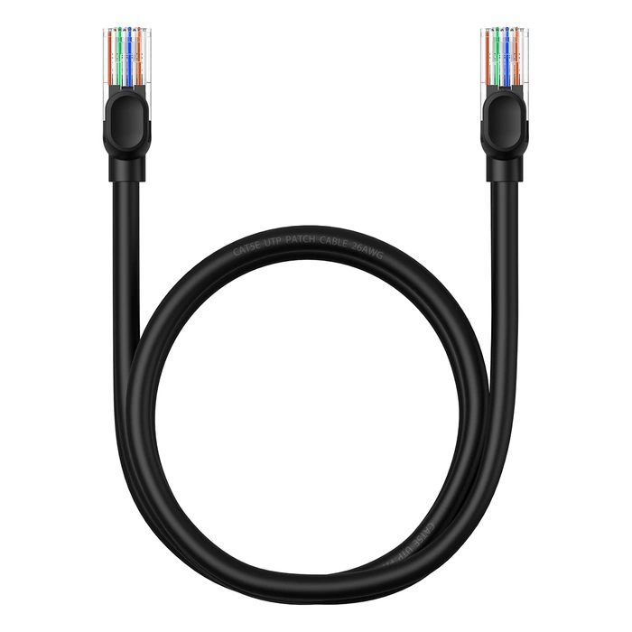 Kabel sieciowy Baseus Ethernet CAT5, 1m (czarny)