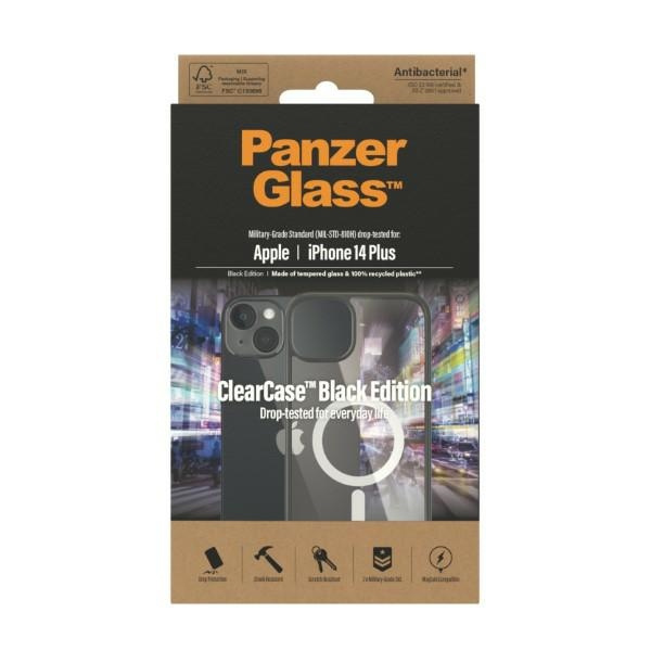 Etui PanzerGlass ClearCase MagSafe iPhone 14 Plus 6,7" Antibacterial czarny/black 0415