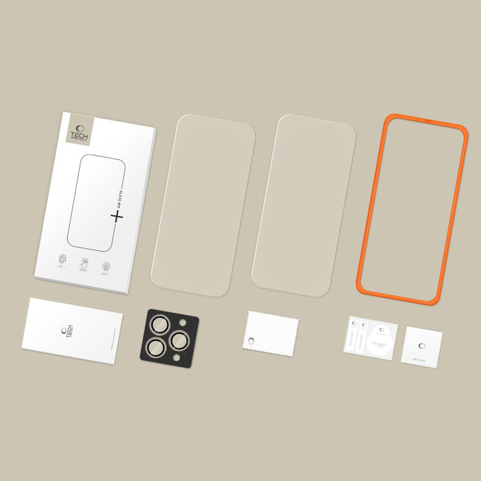 SZKŁO HARTOWANE TECH-PROTECT IPHONE 16 PRO MAX / 17 PRO MAX EASY SET+ 3-PACK PRZEZROCZYSTE