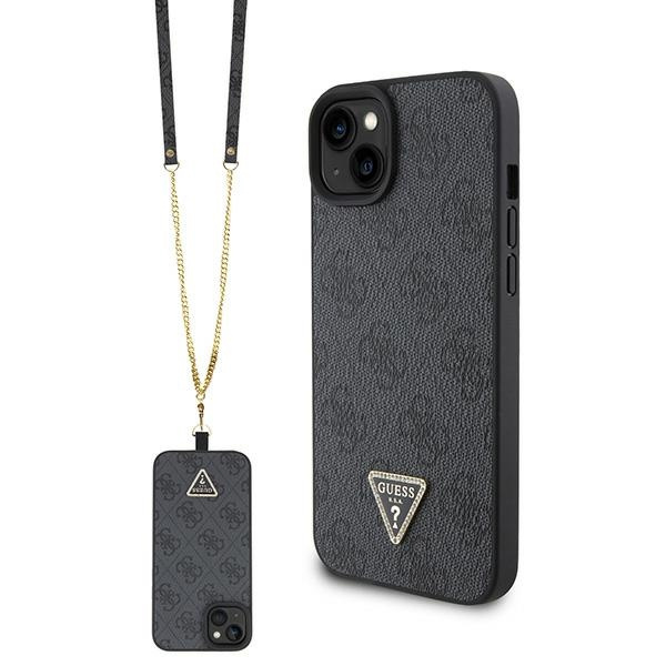 Etui Guess GUHCP15SP4TDSCPK iPhone 15 6.1" czarny/black hardcase Crossbody 4G Metal Logo Case