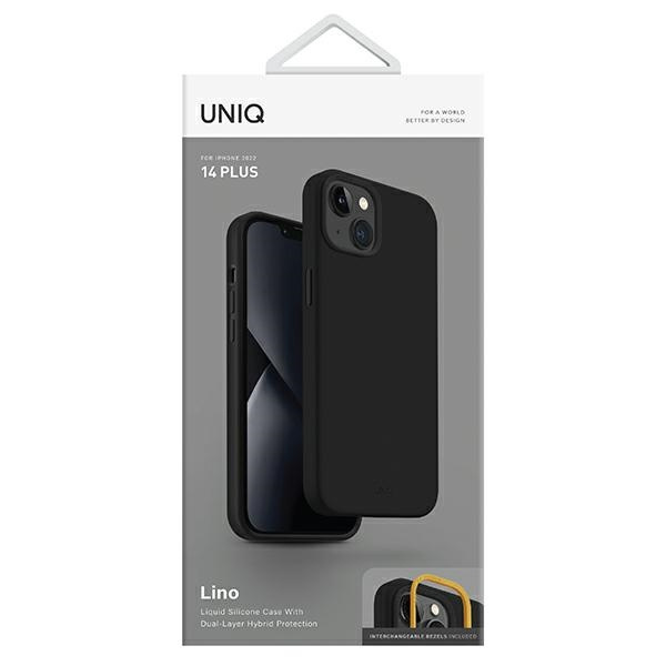 UNIQ etui Lino iPhone 14 Plus 6,7" czarny/midnight black
