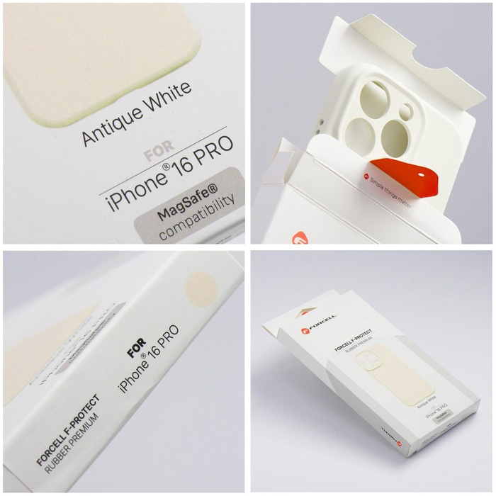 Etui na iPhone 17 PRO MAX Forcell F-Protect Rubber Premium zgodny z MagSafe antique white 0INT