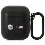 BMW BMA222PVTK AirPods 1/2 cover czarny/black Leather Curved Line