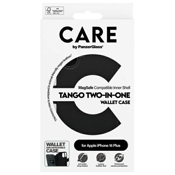 Etui CARE by PanzerGlass Feature Tango   2in1 Wallet iPhone 16 Plus 6.7" MagSafe czarny/black 1331