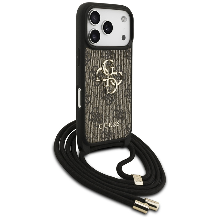 Etui Guess 4G Big Logo Cord Stap         Crossbody do iPhone 17 Pro brązowy