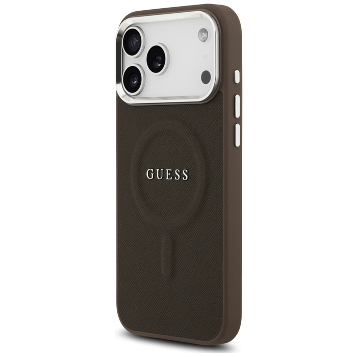 Etui Guess Classic Logo MagSafe do       iPhone 17 Pro Max brązowy