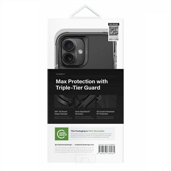 Etui UNIQ Combat iPhone 16 Plus 6.7" Magclick Charging niebieski/pearl blue