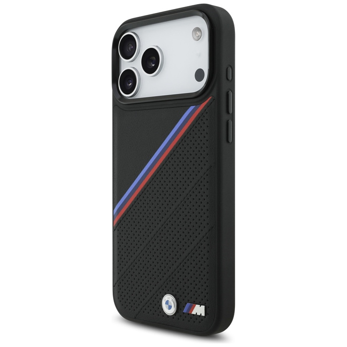 Etui BMW M Tricolor Metal Logo MagSafe   do iPhone 17 Pro Max czarny