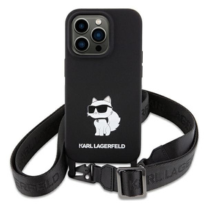 Etui Karl Lagerfeld KLHCP15SSCBSCNK iPhone 15 6.1" hardcase czarny/black Crossbody Silicone Choupette Case