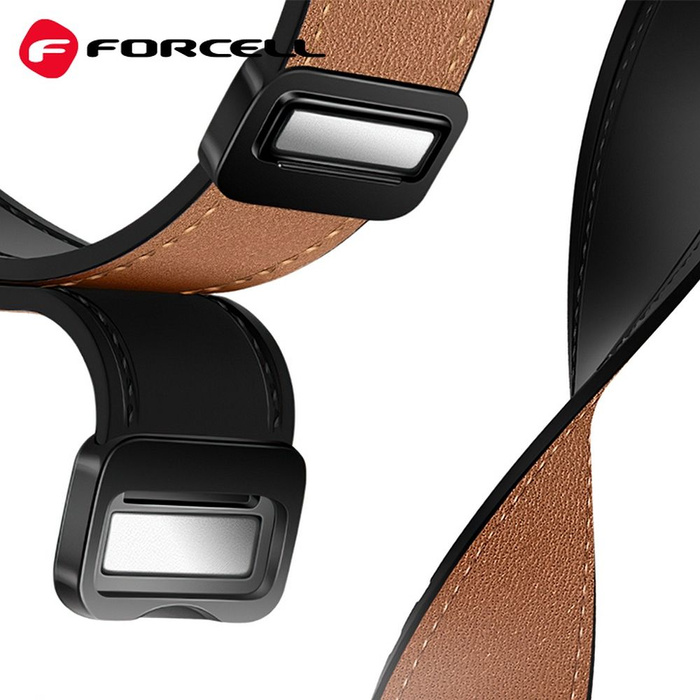 Pasek do Samsung Galaxy Watch Forcell F-Design FS20 magnetyczny skóra ekologiczna 20 mm czarny