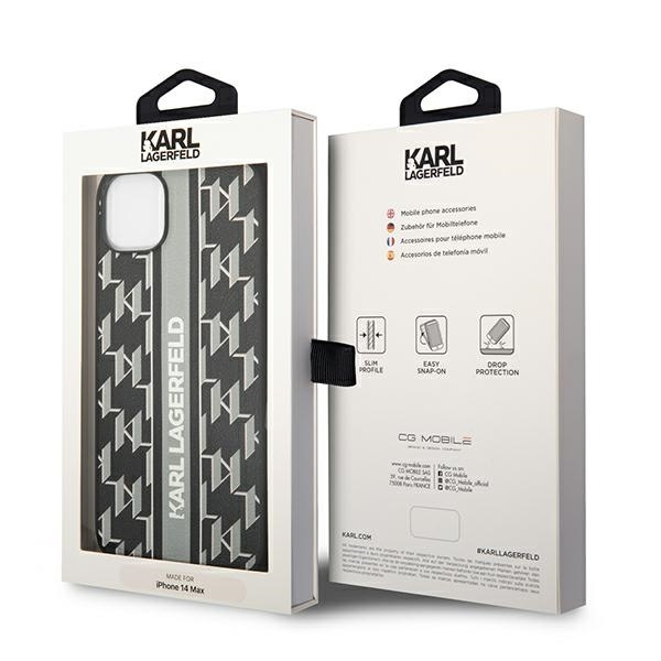 Etui KARL LAGERFELD Apple iPhone 14 Monogram Stripe Szary Hardcase