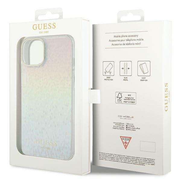 Etui Guess GUHCP12MHDECMI iPhone 12/12 Pro 6.1" wielokolorowy hardcase IML Faceted Mirror Disco Iridescent Case