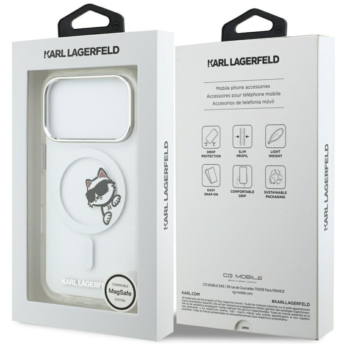 Etui Karl Lagerfeld IML Peekaboo MagSafe do iPhone 17 Pro transparent