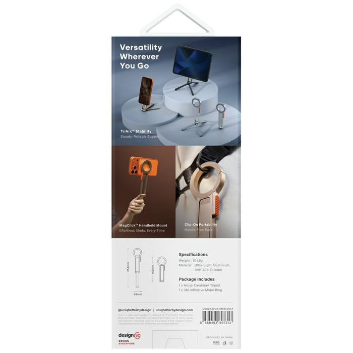 Uchwyt magnetyczny UNIQ Arcus TriPod     Stand srebrny