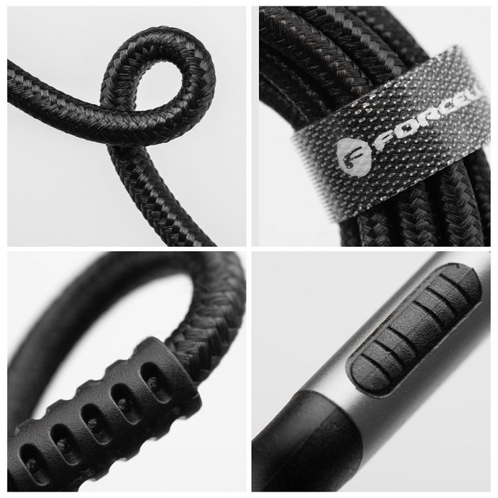 Kabel USB C do USB C Forcell F-Energy QC4.0 PD 5A 100W Cafule 0,25 m C260 czarny