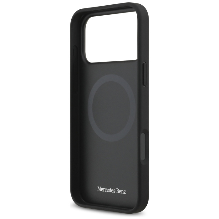 Etui Mercedes Leather Laurel Leaves      Stripes MagSafe do iPhone 17 Pro Max niebieski