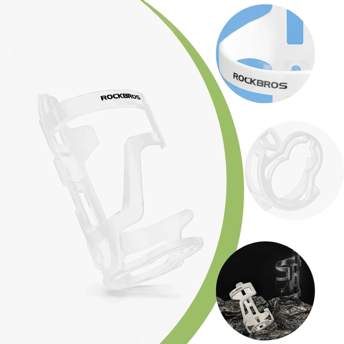 Uchwyt na bidon Rockbros 31210012002 rowerowy - biały