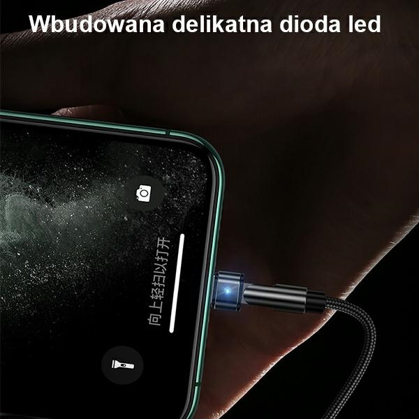 Kabel Pleciony USAMS USB Apple Lightning U60 Obrotowy 2A 1m Czarny