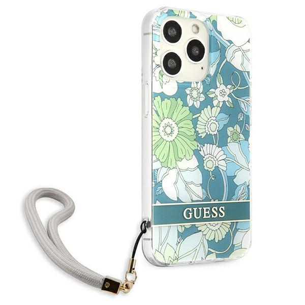 Etui GUESS Apple iPhone 13 Pro Max Flower Strap Zielony Hardcase