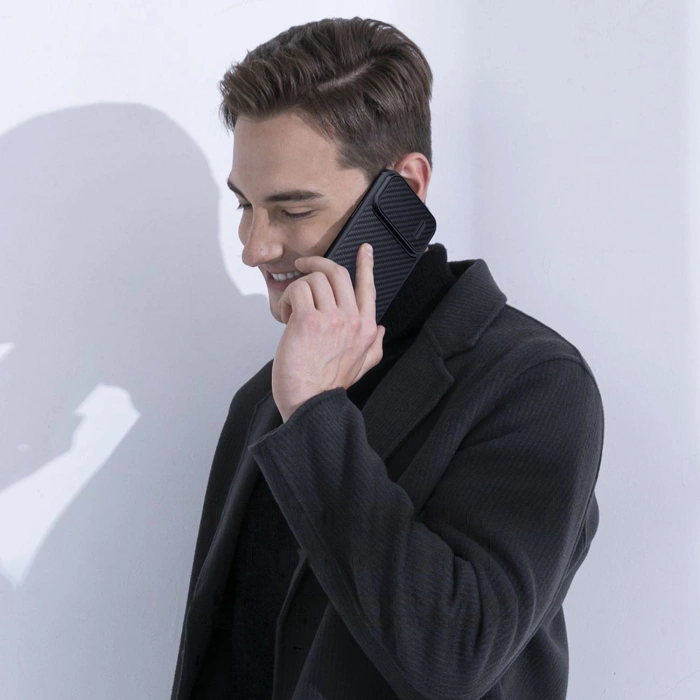 Etui Nillkin Synthetic Fiber S Case etui iPhone 14 Pro Max z osłoną na aparat czarny