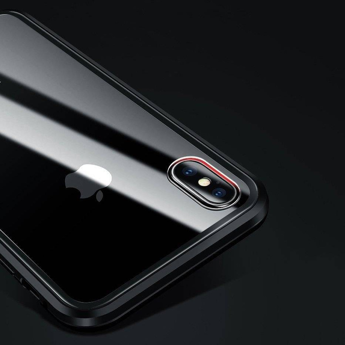 Wozinsky Full Magnetic Case magnetyczne etui 360 pokrowiec na przód i tył z wbudowanym szkłem Samsung Galaxy A72 4G czarno-przezroczysty