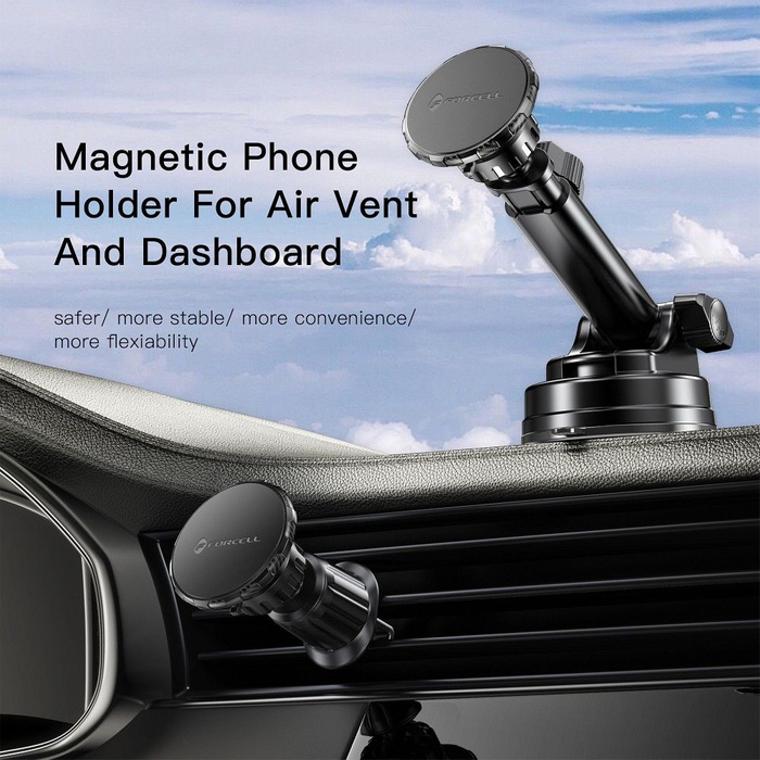 FORCELL F-Grip Excelence uchwyt samochodowy do szyby/deski/kratki magnetyczny czarny