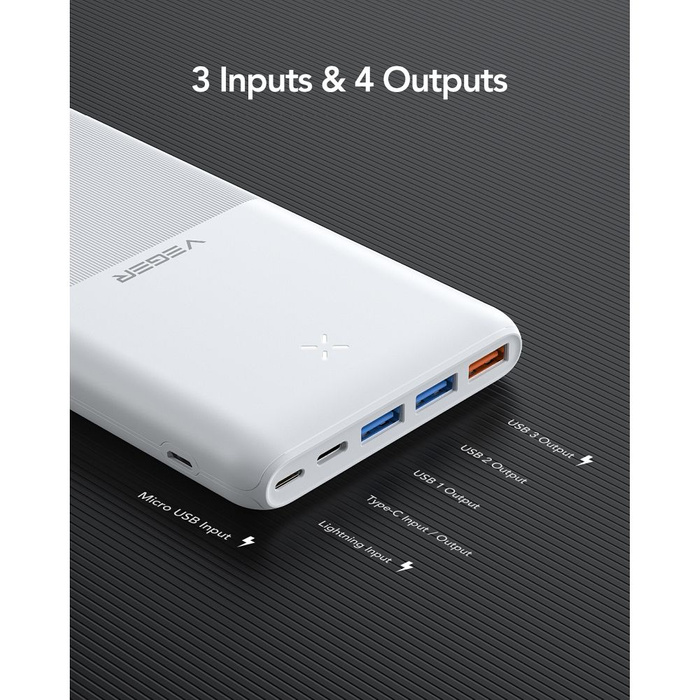 VEGER powerbank 20000 mAh PD QC3.0 3A 20W S22 (W2060) czarny