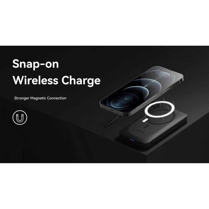 Powerbank zgodny z MagSafe Veger MagOn (VP1151 / W1151) PD QC3.0 2A 20W z ładowaniem indukcyjnym 10000 mAh biały