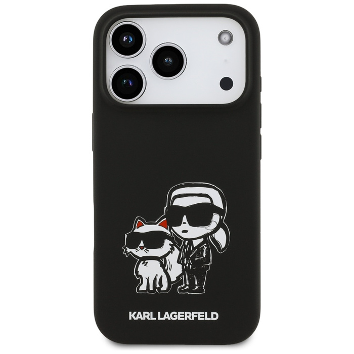 Etui Karl Lagerfeld Silicone K&C Sketch  & Logo MagSafe do iPhone 17 Pro czarny