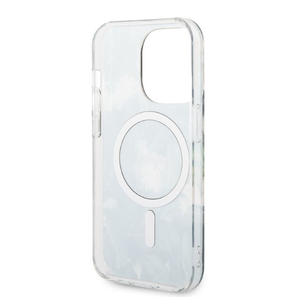 Zestaw Etui Guess Case+ Charger iPhone 14 Pro 6,1" zielony/green hard case Jungle MagSafe