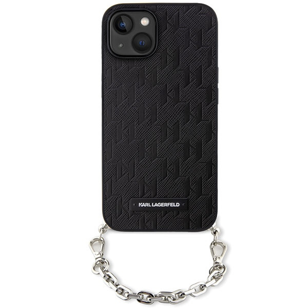 Etui Karl Lagerfeld KLHCP14SSACKLHPK iPhone 14 6.1" czarny/black hardcase Saffiano Monogram Chain Case