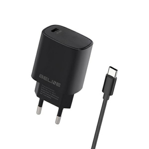Beline Ład. siec. 1x USB-C 20W + kabelUSB-C czarna /black PD 3.0  BLNCB20C