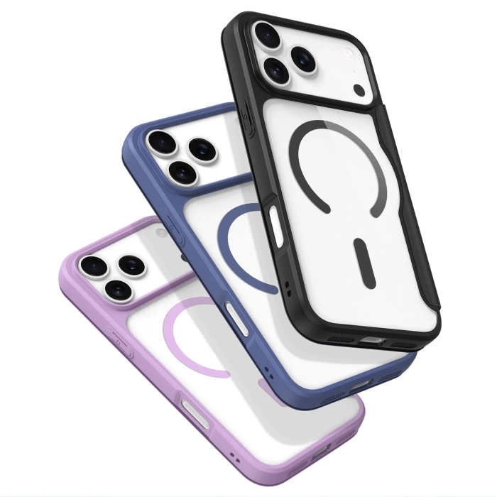 Etui Dux Ducis Skin X Pro na iPhone 17 Pro z portfelem, kompatybilne z MagSafe – niebieskie