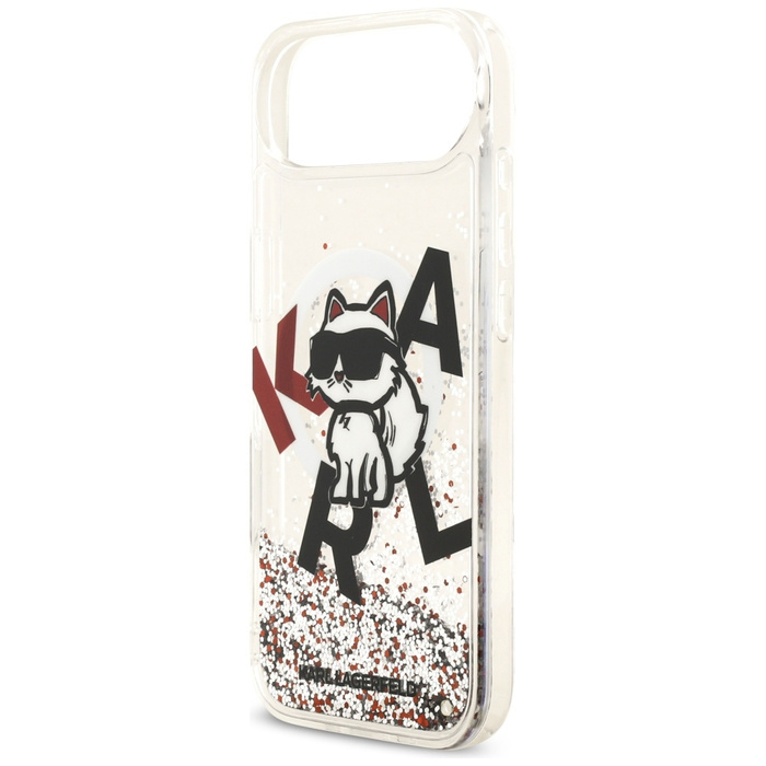 Etui Karl Lagerfeld Liquid Glitter       Choupette Logo MagSafe do iPhone Air przezroczysty