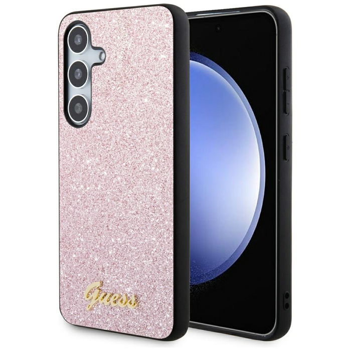 Etui Guess GUHCS24SHGGSHP Samsung Galaxy S24 S921 różowy/pink hardcase Glitter Script Case
