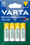 Rechargeable NiMH Batteries Varta, AA / HR6, 2100mAh, 1.2V, 4-Pack