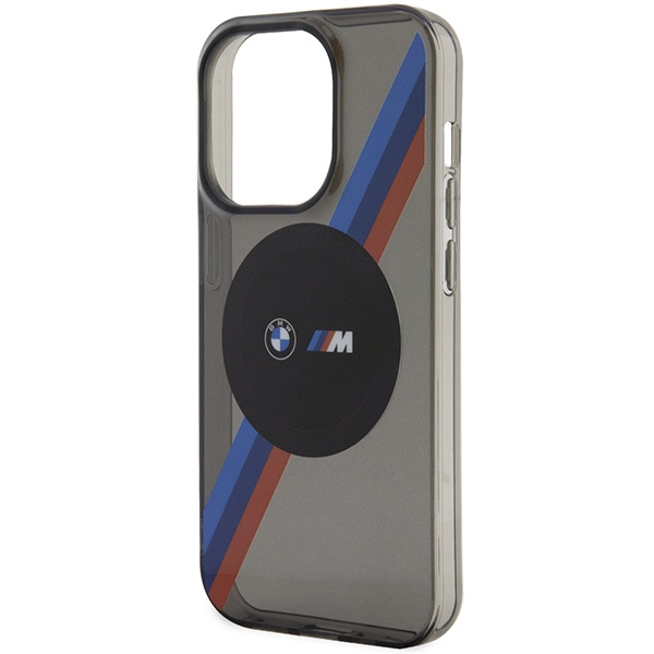 Etui BMW BMHMP14LHDTK iPhone 14 Pro 6.1" szary/grey Tricolor Stripes MagSafe