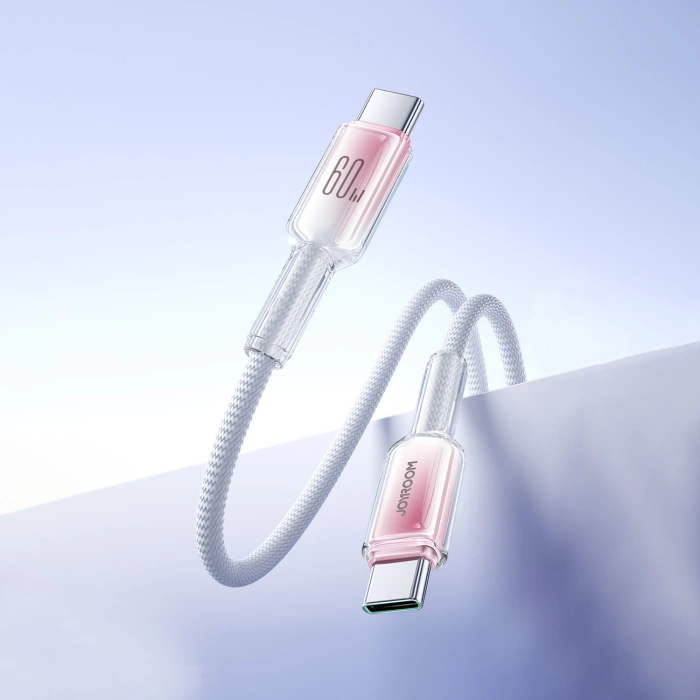 Kabel Joyroom S-A42 Crystal-Clear Series 60W USB-C - USB-C 1,2m - biały