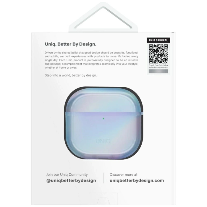 Etui UNIQ Iridescia do AirPods 4 Hang    Case niebieski