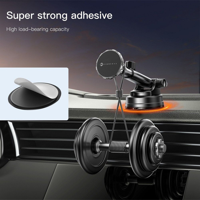 FORCELL F-Grip Excelence uchwyt samochodowy do szyby/deski/kratki magnetyczny czarny