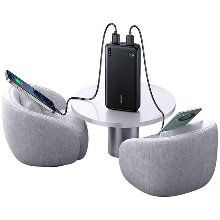 Powerbank USAMS PB83 2xUSB-A 1xUSB-C     20000mAh biały