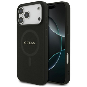 Etui Guess Saffiano Classic Logo MagSafe do iPhone 17 Pro Max czarny