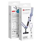 Smycz do telefonu crossbody z regulacją długości Forcell F-Design S10X165 (max 82,5cm w pętli) szaro fioletowa