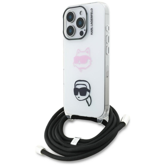 Etui Karl Lagerfeld IML Crossbody        Karl&Choupette Head do iPhone 16 Pro Max biały