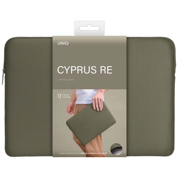 Torba na laptopa UNIQ Cyprus Ridge       Edition Laptop Sleeve 14" water-resistant neoprene zielony