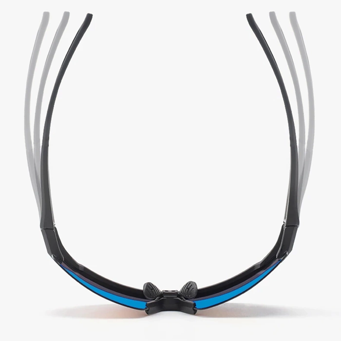 Okulary rowerowe Rockbros polaryzacyjne z ochroną UV i wkładką korekcyjną niebieskie szkła - czarne