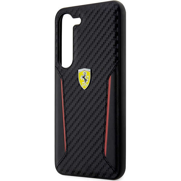 Etui Ferrari FEHCS23MNPYK S23 Plus S916 czarny/black hardcase Carbon Contrast Edges